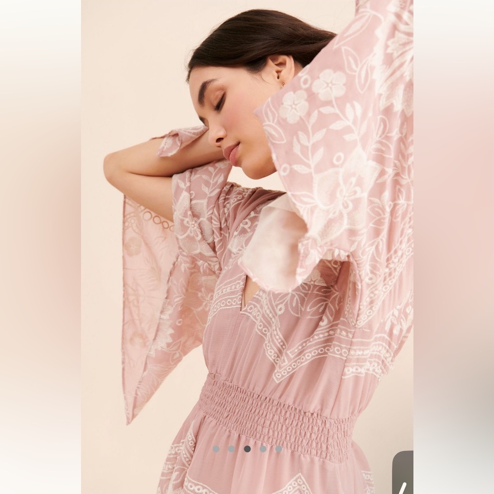 Anthropologie Embroidered Ruffle Dress - Picture 3 of 4